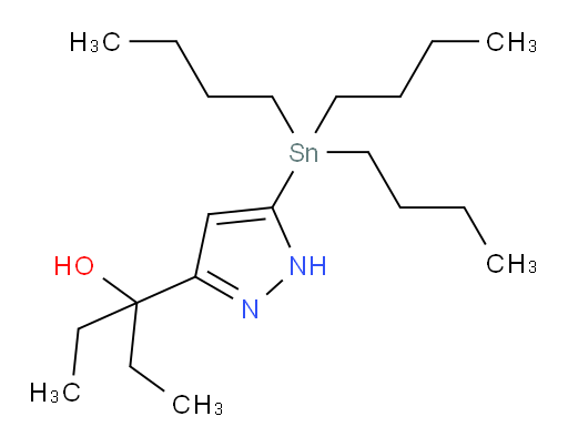 3-(5-(tributylstannyl)-1H-pyrazol-3-yl)pentan-3-ol