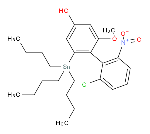 2'-chloro-2-methoxy-6'-nitro-6-(tributylstannyl)-[1,1'-biphenyl]-4-ol