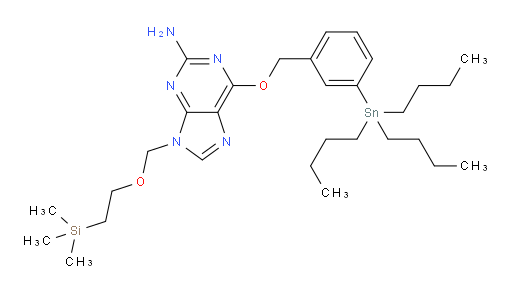 6-((3-(tributylstannyl)benzyl)oxy)-9-((2-(trimethylsilyl)ethoxy)methyl)-9H-purin-2-amine