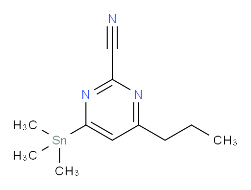 4-propyl-6-(trimethylstannyl)pyrimidine-2-carbonitrile