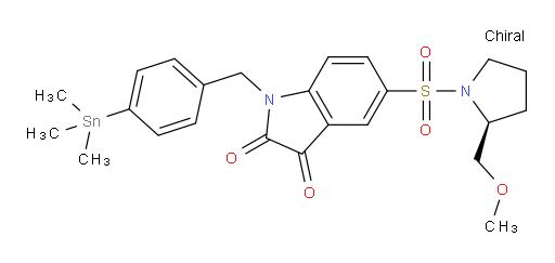 (S)-5-((2-(methoxymethyl)pyrrolidin-1-yl)sulfonyl)-1-(4-(trimethylstannyl)benzyl)indoline-2,3-dione
