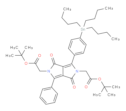 di-tert-butyl 2,2'-(1,4-dioxo-3-phenyl-6-(4-(tributylstannyl)phenyl)pyrrolo[3,4-c]pyrrole-2,5(1H,4H)-diyl)diacetate