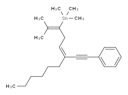 (Z)-trimethyl(2-methyl-6-(phenylethynyl)dodeca-2,5-dien-3-yl)stannane