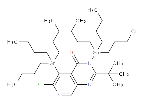 2-(tert-butyl)-6-chloro-3,5-bis(tributylstannyl)pyrido[3,4-d]pyrimidin-4(3H)-one