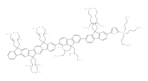 (5-(9,9-bis(2-ethylhexyl)-7'-(6,6,12,12,15,15-hexakis(2-methylbutyl)-12,15-dihydro-6H-cyclopenta[1,2-b:5,4-b']difluoren-2-yl)-9',9'-bis(2-methylbutyl)-9H,9'H-[2,2'-bifluoren]-7-yl)thiophen-2-yl)tributylstannane