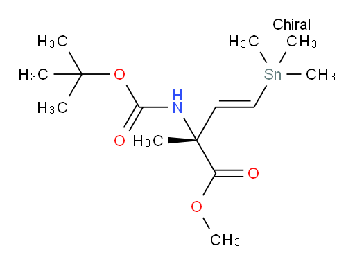 (R,E)-methyl 2-((tert-butoxycarbonyl)amino)-2-methyl-4-(trimethylstannyl)but-3-enoate