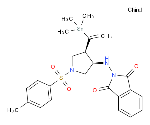 2-(((3R,4R)-1-tosyl-4-(1-(trimethylstannyl)vinyl)pyrrolidin-3-yl)amino)isoindoline-1,3-dione