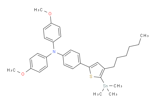 4-(4-hexyl-5-(trimethylstannyl)thiophen-2-yl)-N,N-bis(4-methoxyphenyl)aniline