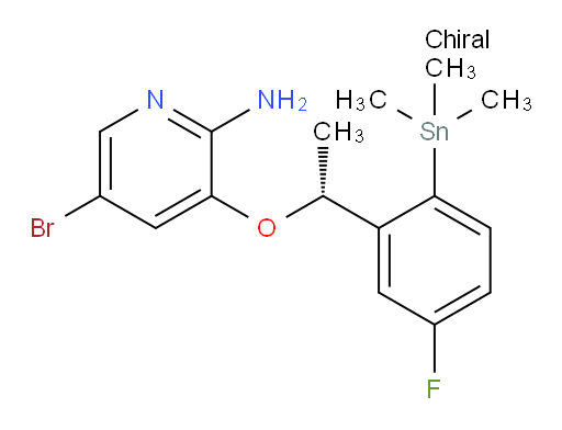 (R)-5-bromo-3-(1-(5-fluoro-2-(trimethylstannyl)phenyl)ethoxy)pyridin-2-amine