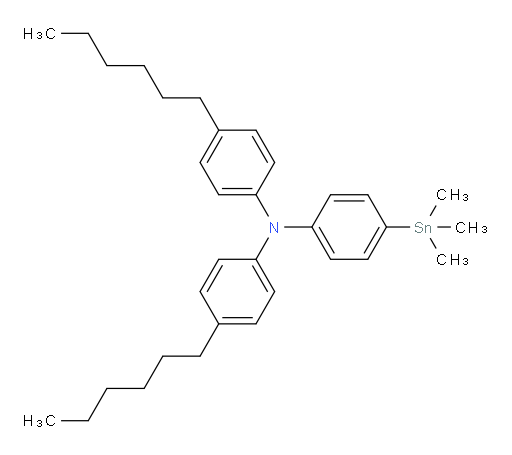 4-hexyl-N-(4-hexylphenyl)-N-(4-(trimethylstannyl)phenyl)aniline