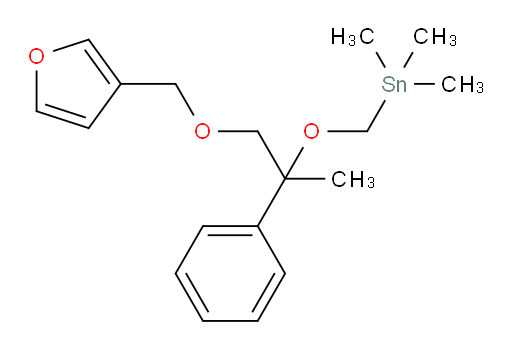(((1-(furan-3-ylmethoxy)-2-phenylpropan-2-yl)oxy)methyl)trimethylstannane