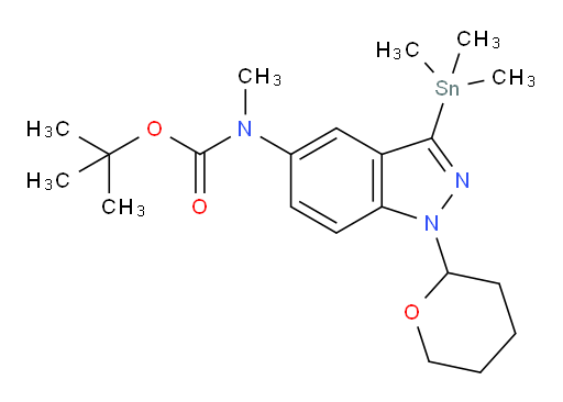 tert-butyl methyl(1-(tetrahydro-2H-pyran-2-yl)-3-(trimethylstannyl)-1H-indazol-5-yl)carbamate