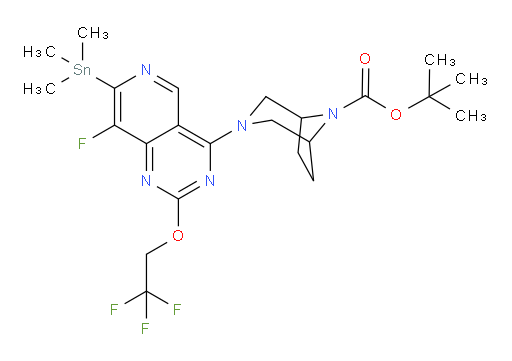 tert-butyl 3-(8-fluoro-2-(2,2,2-trifluoroethoxy)-7-(trimethylstannyl)pyrido[4,3-d]pyrimidin-4-yl)-3,8-diazabicyclo[3.2.1]octane-8-carboxylate