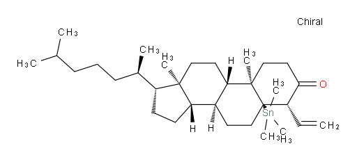 (4S,5R,8S,9S,10R,13R,14S,17R)-10,13-dimethyl-17-((R)-6-methylheptan-2-yl)-5-(trimethylstannyl)-4-vinyltetradecahydro-1H-cyclopenta[a]phenanthren-3(2H)-one