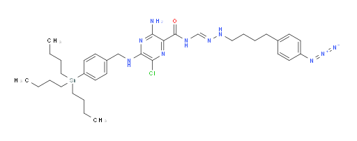 (E)-3-amino-N-((2-(4-(4-azidophenyl)butyl)hydrazono)methyl)-6-chloro-5-((4-(tributylstannyl)benzyl)amino)pyrazine-2-carboxamide