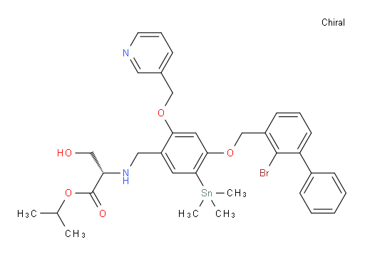 (S)-isopropyl 2-((4-((2-bromo-[1,1'-biphenyl]-3-yl)methoxy)-2-(pyridin-3-ylmethoxy)-5-(trimethylstannyl)benzyl)amino)-3-hydroxypropanoate