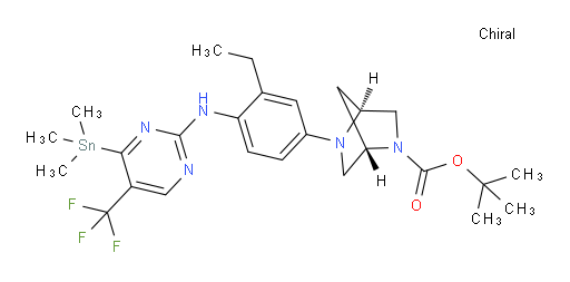 (1S,4S)-tert-butyl 5-(3-ethyl-4-((5-(trifluoromethyl)-4-(trimethylstannyl)pyrimidin-2-yl)amino)phenyl)-2,5-diazabicyclo[2.2.1]heptane-2-carboxylate