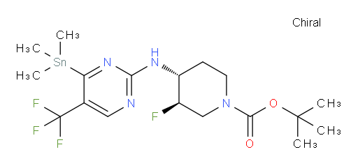 (3R,4R)-tert-butyl 3-fluoro-4-((5-(trifluoromethyl)-4-(trimethylstannyl)pyrimidin-2-yl)amino)piperidine-1-carboxylate
