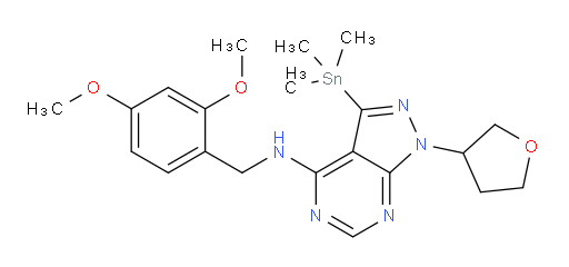 N-(2,4-dimethoxybenzyl)-1-(tetrahydrofuran-3-yl)-3-(trimethylstannyl)-1H-pyrazolo[3,4-d]pyrimidin-4-amine