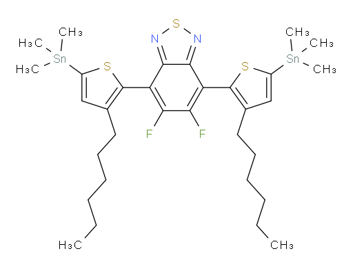 5,6-difluoro-4,7-bis(3-hexyl-5-(trimethylstannyl)thiophen-2-yl)benzo[c][1,2,5]thiadiazole