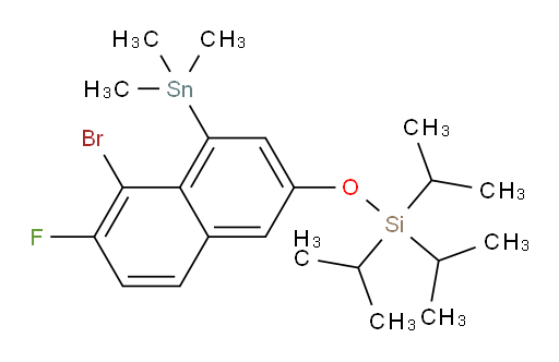 ((5-bromo-6-fluoro-4-(trimethylstannyl)naphthalen-2-yl)oxy)triisopropylsilane