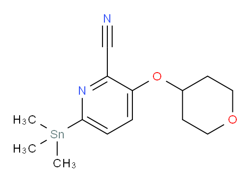 3-((tetrahydro-2H-pyran-4-yl)oxy)-6-(trimethylstannyl)picolinonitrile