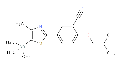 2-isobutoxy-5-(4-methyl-5-(trimethylstannyl)thiazol-2-yl)benzonitrile