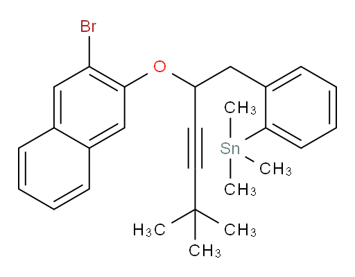 (2-(2-((3-bromonaphthalen-2-yl)oxy)-5,5-dimethylhex-3-yn-1-yl)phenyl)trimethylstannane