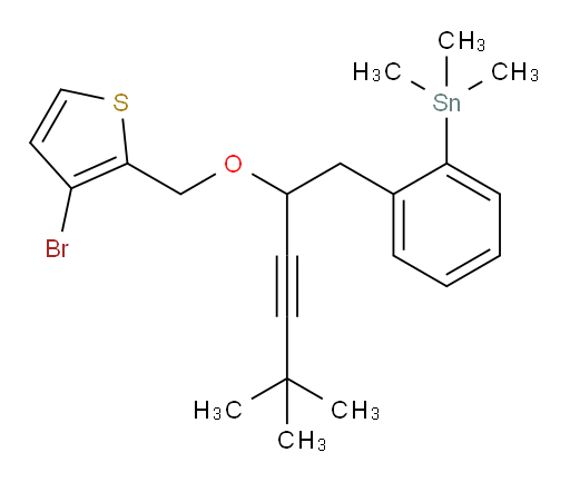 (2-(2-((3-bromothiophen-2-yl)methoxy)-5,5-dimethylhex-3-yn-1-yl)phenyl)trimethylstannane