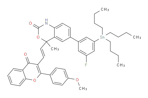 (E)-6-(3-fluoro-5-(tributylstannyl)phenyl)-4-(2-(2-(4-methoxyphenyl)-4-oxo-4H-chromen-3-yl)vinyl)-4-methyl-1H-benzo[d][1,3]oxazin-2(4H)-one