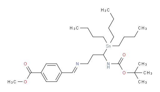 (E)-methyl 4-(((3-((tert-butoxycarbonyl)amino)-3-(tributylstannyl)propyl)imino)methyl)benzoate