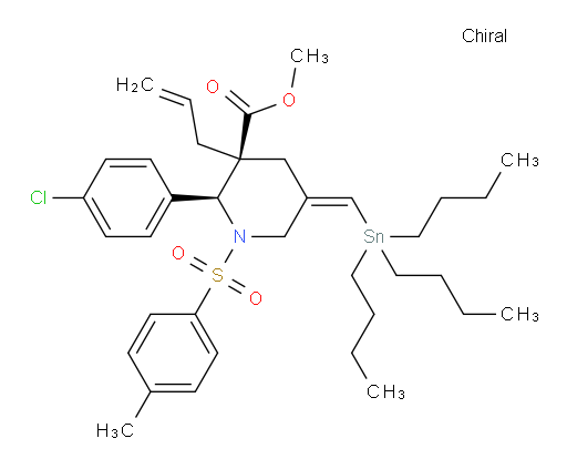 (2S,3S,Z)-methyl 3-allyl-2-(4-chlorophenyl)-1-tosyl-5-((tributylstannyl)methylene)piperidine-3-carboxylate