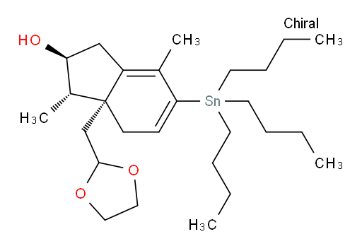 (2S,3S,3aR)-3a-((1,3-dioxolan-2-yl)methyl)-3,7-dimethyl-6-(tributylstannyl)-2,3,3a,4-tetrahydro-1H-inden-2-ol