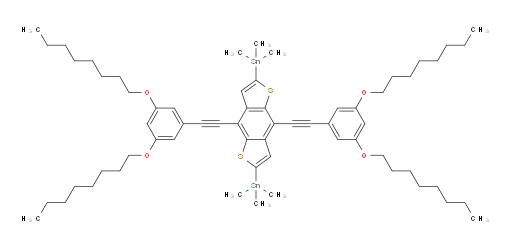 (4,8-bis((3,5-bis(octyloxy)phenyl)ethynyl)benzo[1,2-b:4,5-b']dithiophene-2,6-diyl)bis(trimethylstannane)