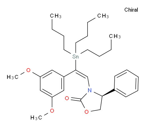 (S,E)-3-(2-(3,5-dimethoxyphenyl)-2-(tributylstannyl)vinyl)-4-phenyloxazolidin-2-one