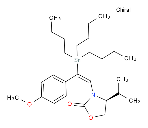 (S,E)-4-isopropyl-3-(2-(4-methoxyphenyl)-2-(tributylstannyl)vinyl)oxazolidin-2-one