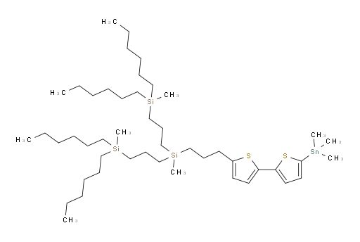 ((methyl(3-(5'-(trimethylstannyl)-[2,2'-bithiophen]-5-yl)propyl)silanediyl)bis(propane-3,1-diyl))bis(dihexyl(methyl)silane)