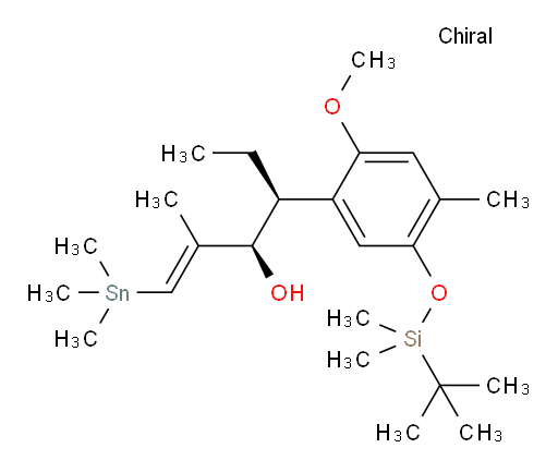 (3R,4S,E)-4-(5-((tert-butyldimethylsilyl)oxy)-2-methoxy-4-methylphenyl)-2-methyl-1-(trimethylstannyl)hex-1-en-3-ol