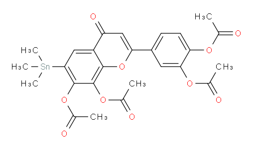 4-(7,8-diacetoxy-4-oxo-6-(trimethylstannyl)-4H-chromen-2-yl)-1,2-phenylene diacetate