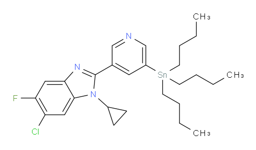 6-chloro-1-cyclopropyl-5-fluoro-2-(5-(tributylstannyl)pyridin-3-yl)-1H-benzo[d]imidazole