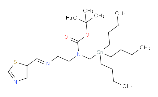 (E)-tert-butyl (2-((thiazol-5-ylmethylene)amino)ethyl)((tributylstannyl)methyl)carbamate