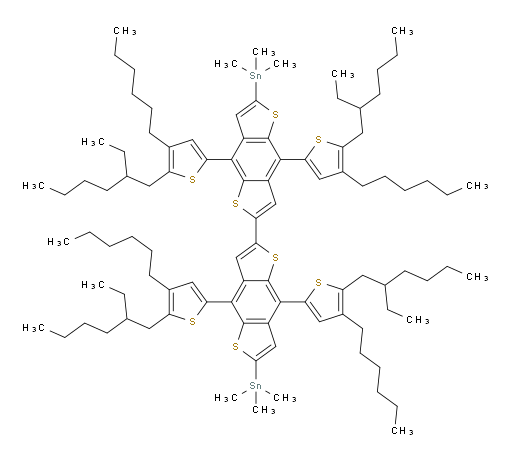(4,4',8,8'-tetrakis(5-(2-ethylhexyl)-4-hexylthiophen-2-yl)-[2,2'-bibenzo[1,2-b:4,5-b']dithiophene]-6,6'-diyl)bis(trimethylstannane)