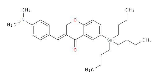 (E)-3-(4-(dimethylamino)benzylidene)-6-(tributylstannyl)chroman-4-one