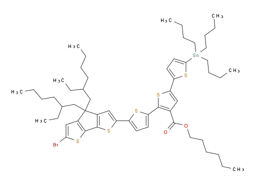 hexyl 5-(6-bromo-4,4-bis(2-ethylhexyl)-4H-cyclopenta[1,2-b:5,4-b']dithiophen-2-yl)-5''-(tributylstannyl)-[2,2':5',2''-terthiophene]-3'-carboxylate