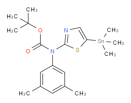 tert-butyl (3,5-dimethylphenyl)(5-(trimethylstannyl)thiazol-2-yl)carbamate