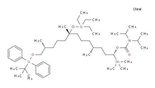 (1R,4R,8R,12R)-13-((tert-butyldiphenylsilyl)oxy)-4,8,12-trimethyl-8-((triethylsilyl)oxy)-1-(trimethylstannyl)tridecyl diisopropylcarbamate