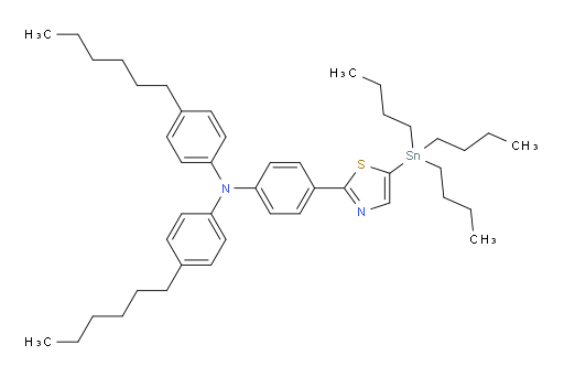 4-hexyl-N-(4-hexylphenyl)-N-(4-(5-(tributylstannyl)thiazol-2-yl)phenyl)aniline