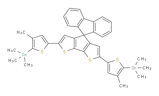 2,6-bis(4-methyl-5-(trimethylstannyl)thiophen-2-yl)spiro[cyclopenta[1,2-b:5,4-b']dithiophene-4,9'-fluorene]