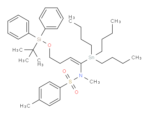 (E)-N-(4-((tert-butyldiphenylsilyl)oxy)-1-(tributylstannyl)but-1-en-1-yl)-N,4-dimethylbenzenesulfonamide