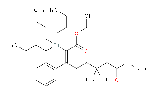(Z)-1-ethyl 8-methyl 6,6-dimethyl-3-phenyl-2-(tributylstannyl)oct-2-enedioate